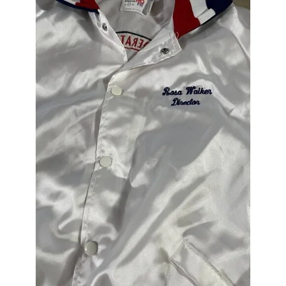 Vintage King Louie Pro Fit Men's Bomber Texas AFL Satin Button Jacket XL - Picture 3 of 9